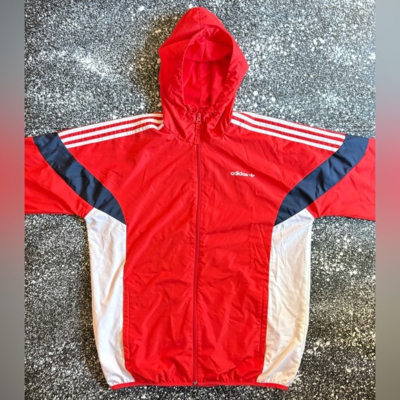 adidas Full Zip Windbreaker Jacket Size Medium - Picture 2 of 5